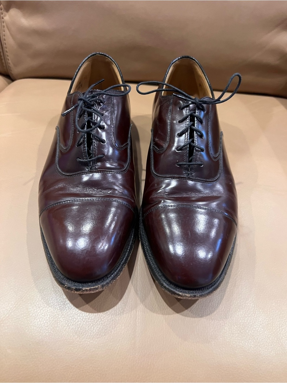 Johnston & Murphy Limited Burgundy Cap Toe Oxford Shoe Size 9.5
